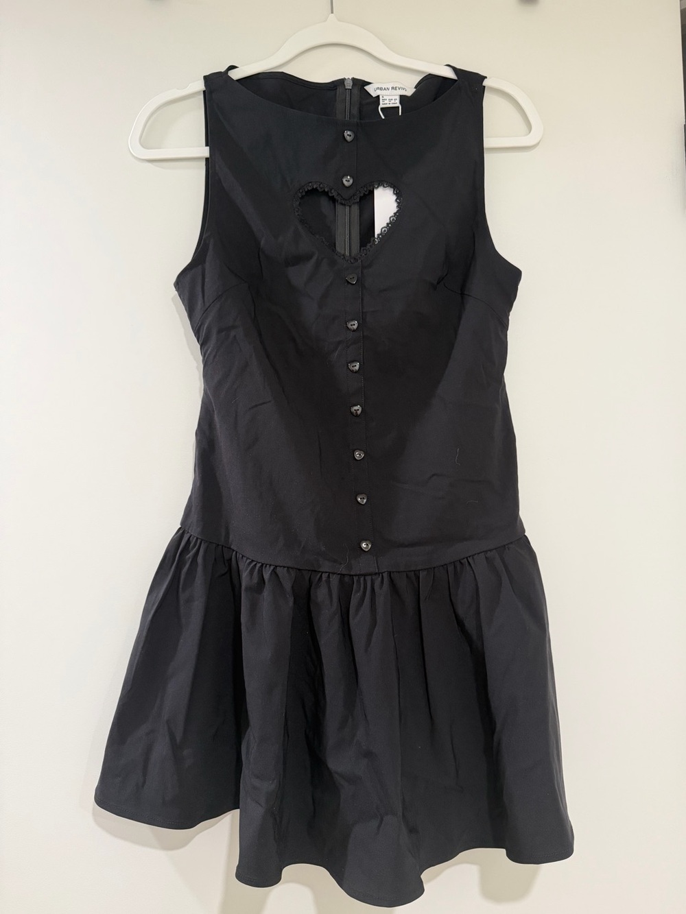 Urban Renewal Black Mini Dress Heart Cutout